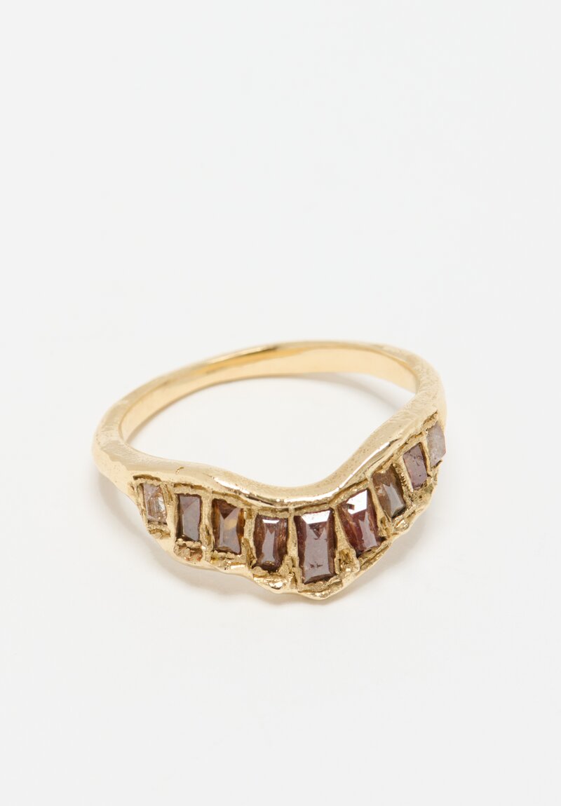 Ellis Mhairi Cameron 14K, One-of-a-Kind V Shape Scatter Ring	