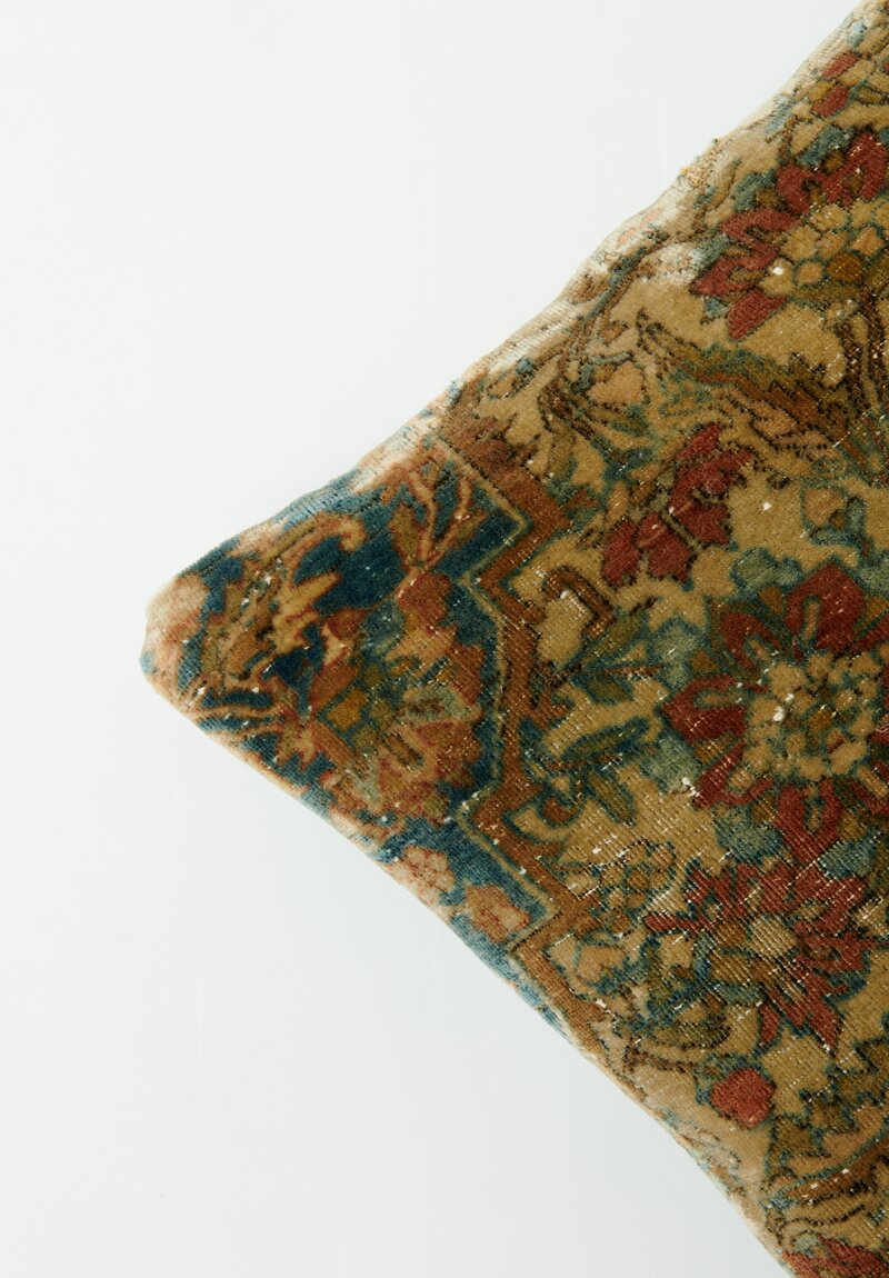 Vintage Handloomed Turkish Wool Oldkilim Flatweave Rug Pillow	