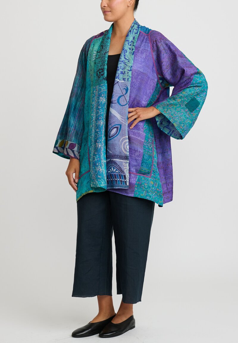Mieko Mintz 2-Layer Vintage Silk A-Line Jacket	