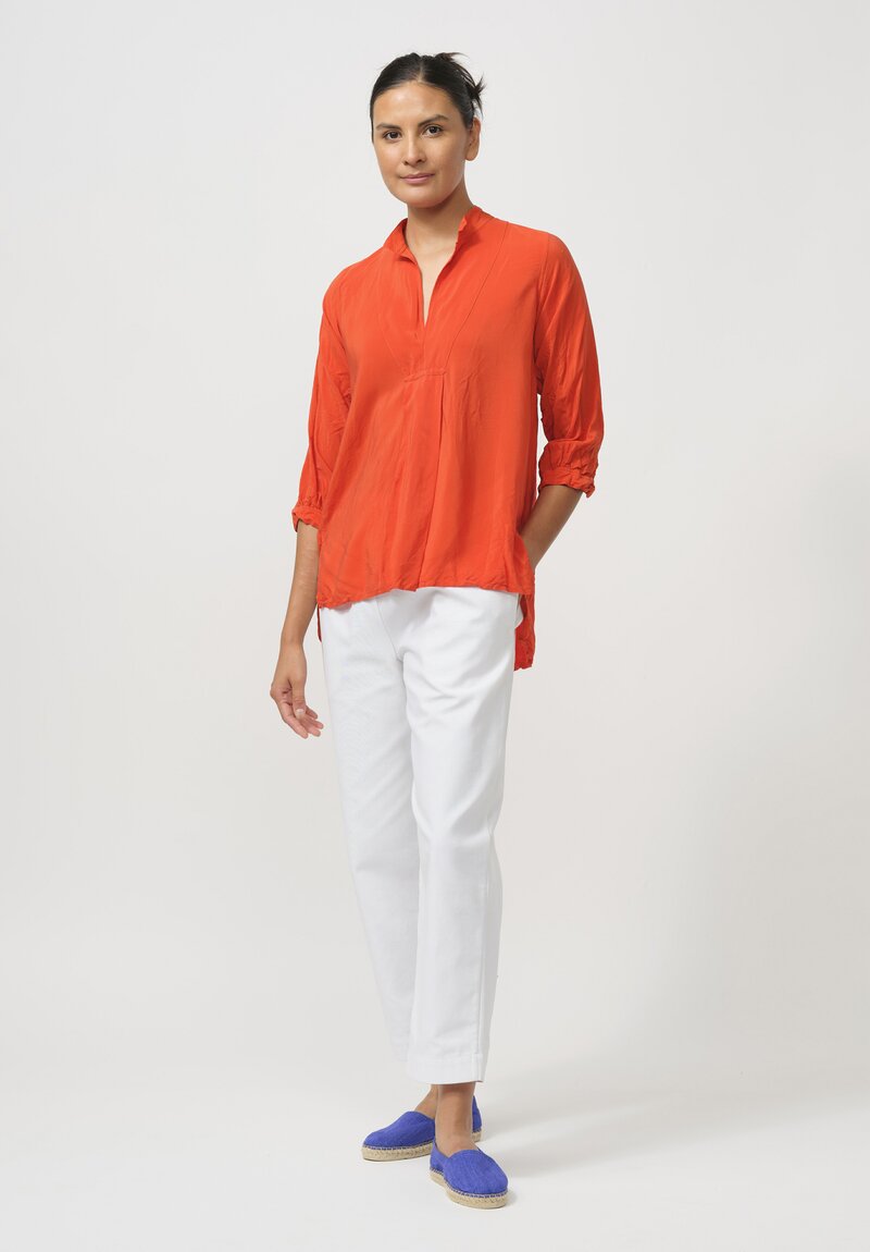 Daniela Gregis Washed Silk Pepe Kora Shirt in Orange	