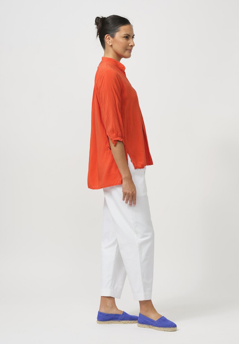 Daniela Gregis Washed Silk Pepe Kora Shirt in Orange	