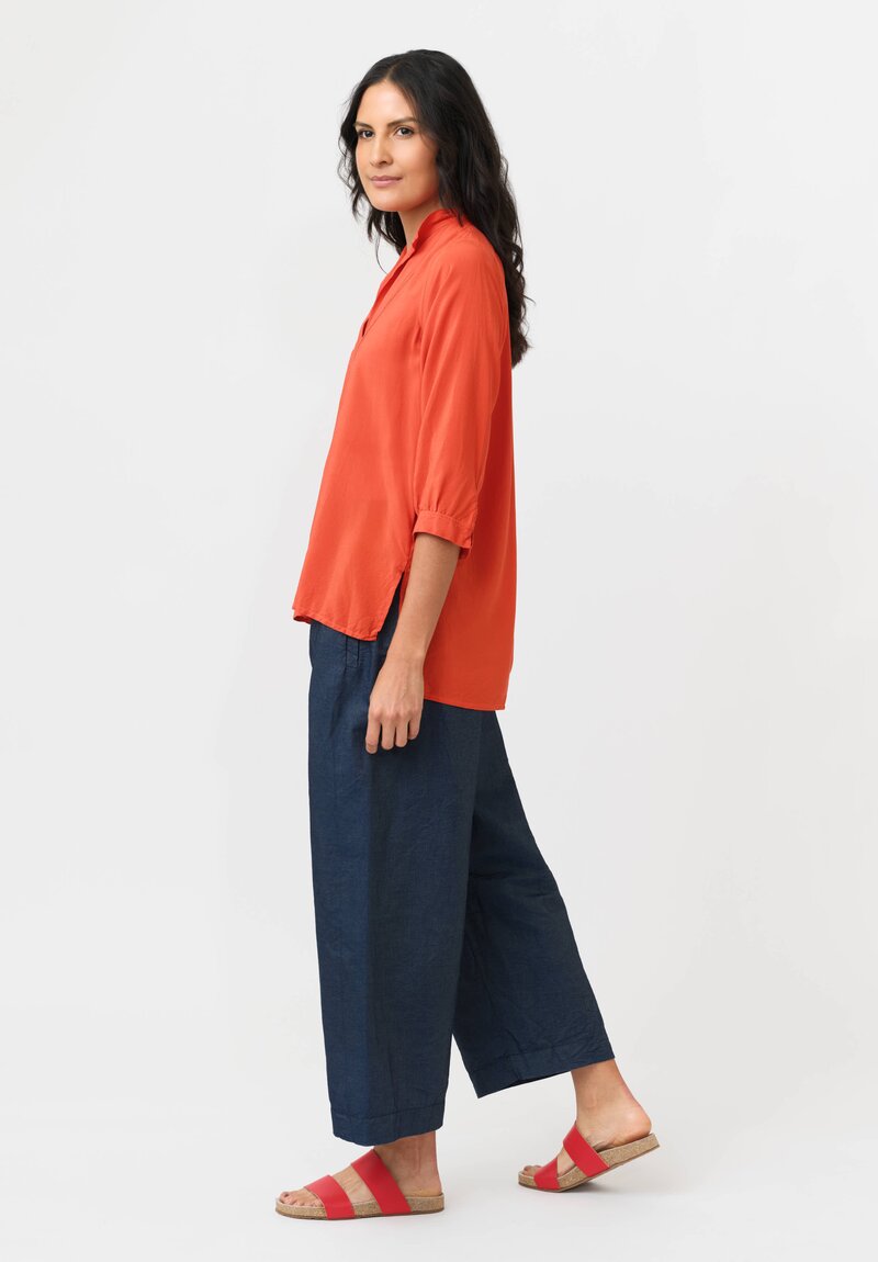 Daniela Gregis Washed Silk Pepe Kora Shirt in Orange