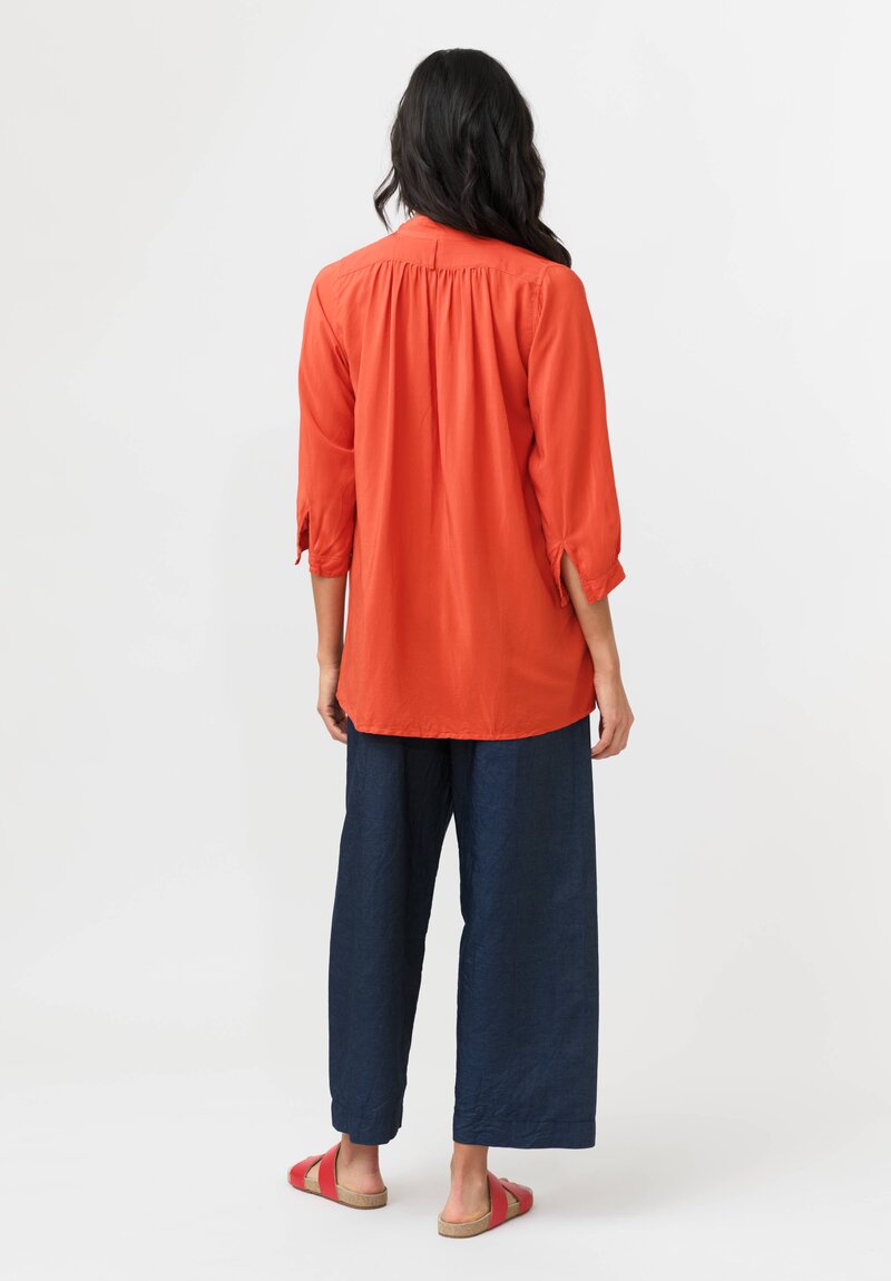 Daniela Gregis Washed Silk Pepe Kora Shirt in Orange