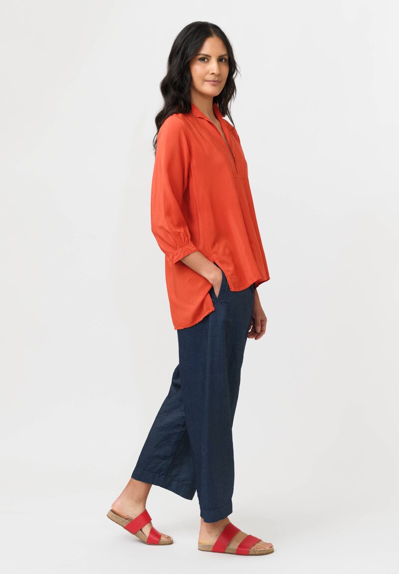Daniela Gregis Washed Silk Pepe Kora Shirt in Orange