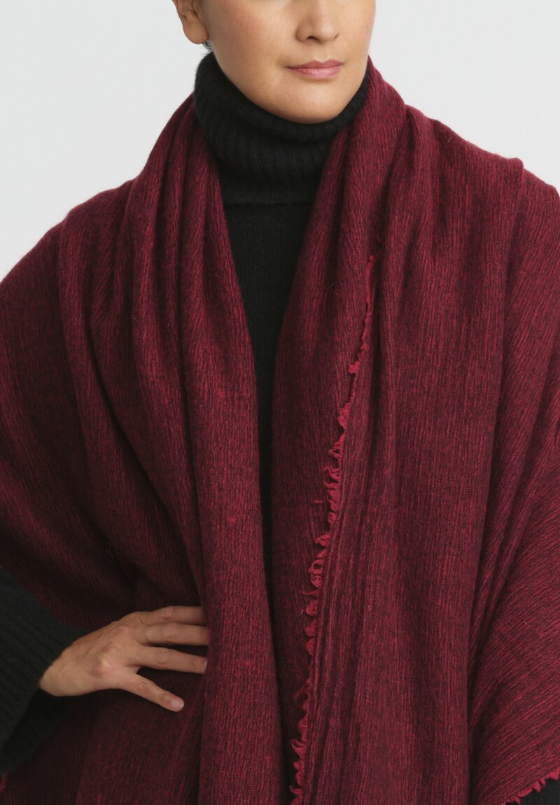 The House of Lyria Wool and Cotton Babacar Throw in Red, Brown