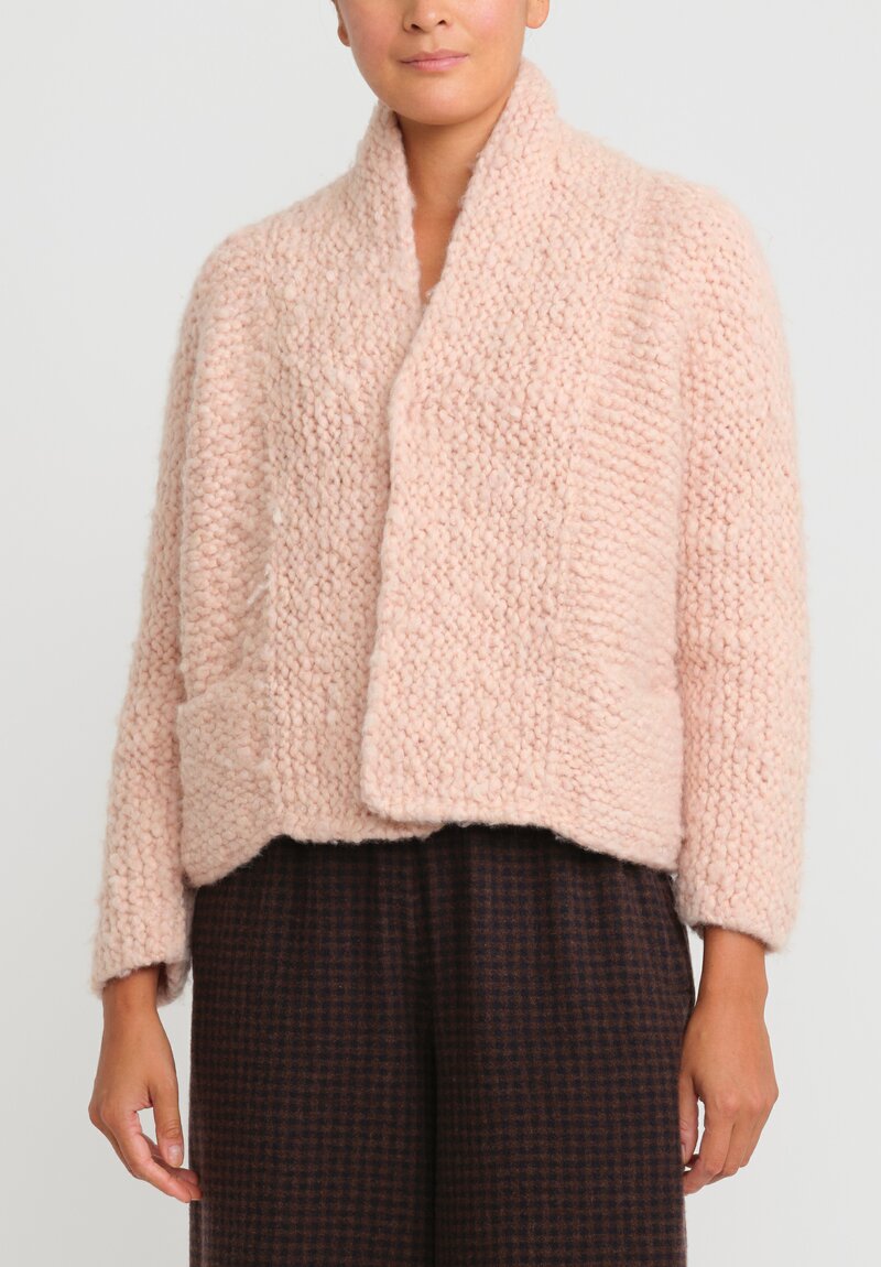 daniela gregis　ウールリネンメルトン一重ミドルコート　イタリア製 daniela gregisウールリネンメルトン一重ミドルコートイタリア製