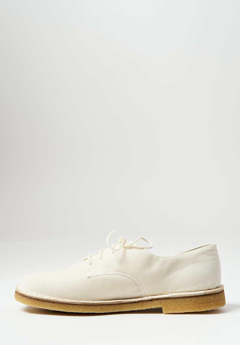 Daniela Gregis Cotton Velvet Stringata Easy Lace-Up Shoe in Ivory