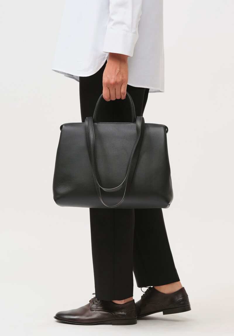 Marsèll Leather Dritta Shoulder Bag in Soft Black	