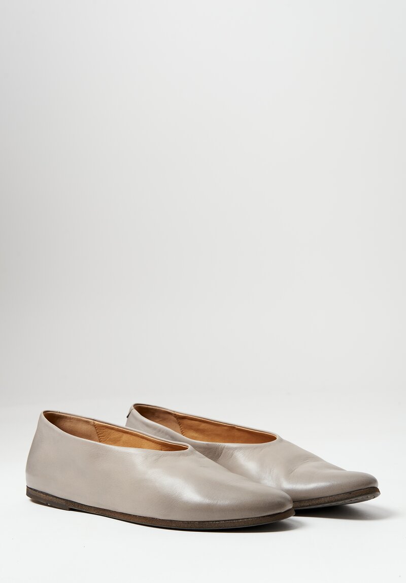 Marsell Leather Coltellaccio Ballerina Flat in Argilla Grey