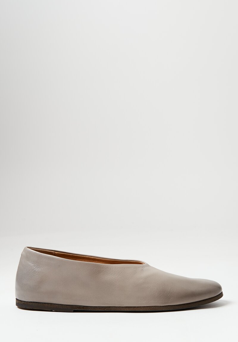 Marsell Leather Coltellaccio Ballerina Flat in Argilla Grey