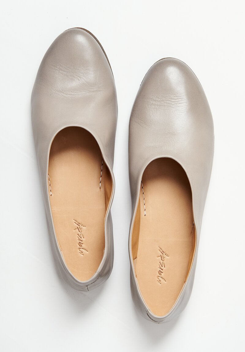 Marsell Leather Coltellaccio Ballerina Flat in Argilla Grey
