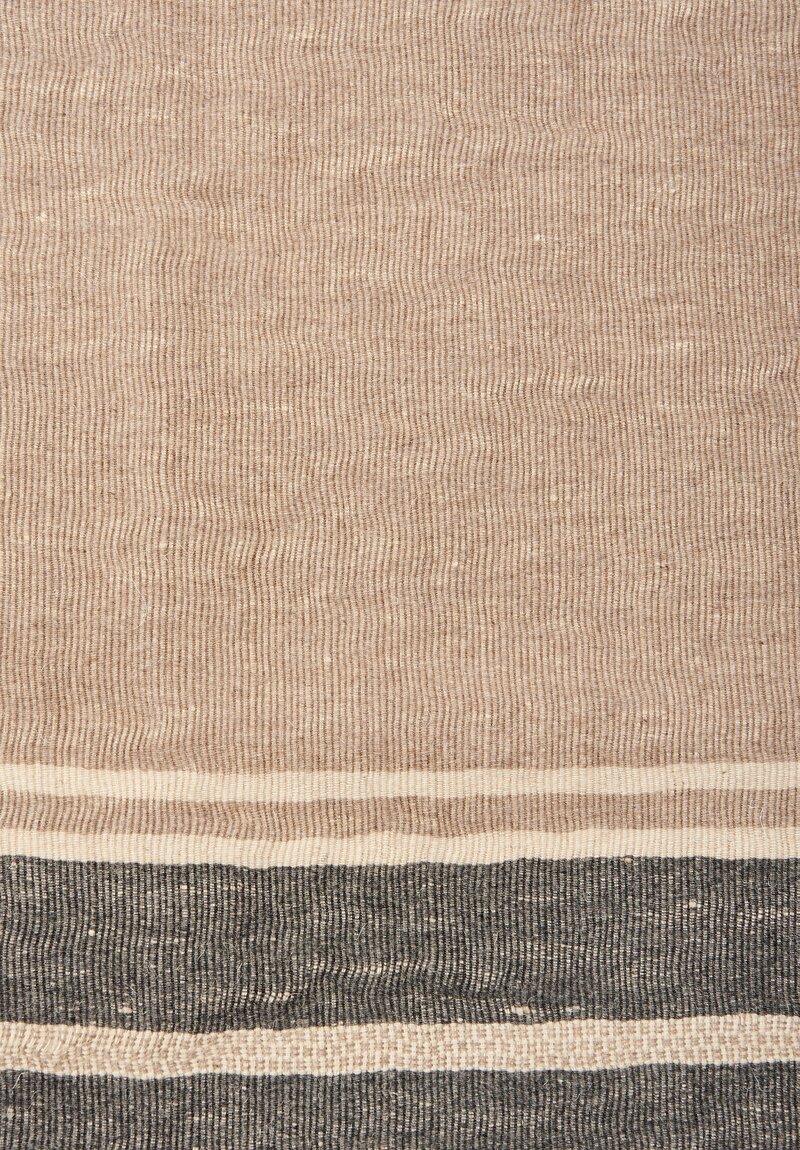 The House of Lyria Jute & Cashmere Tormentato Throw in Natural, Grey