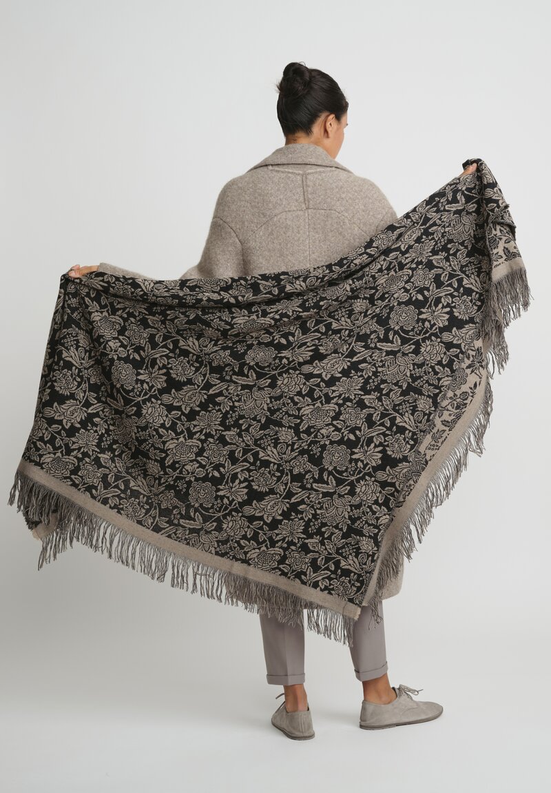 The House of Lyria Cashmere Lener Floral Throw	