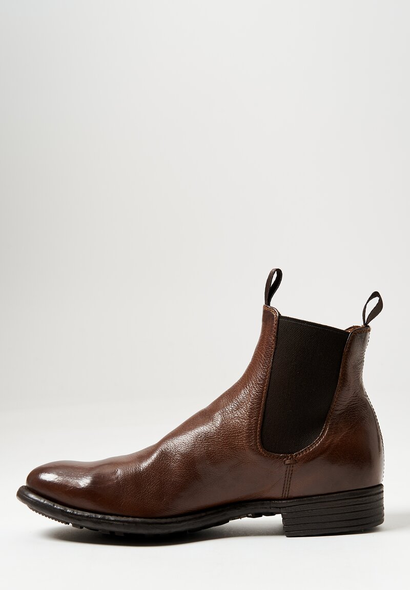 Officine Creative Leather Calixte Ignis T Boots in Cigar Brown