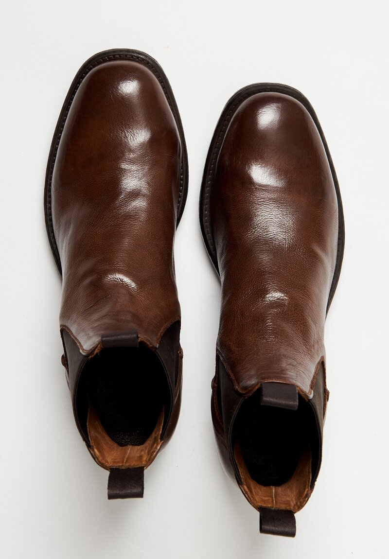 Officine Creative Leather Calixte Ignis T Boots in Cigar Brown
