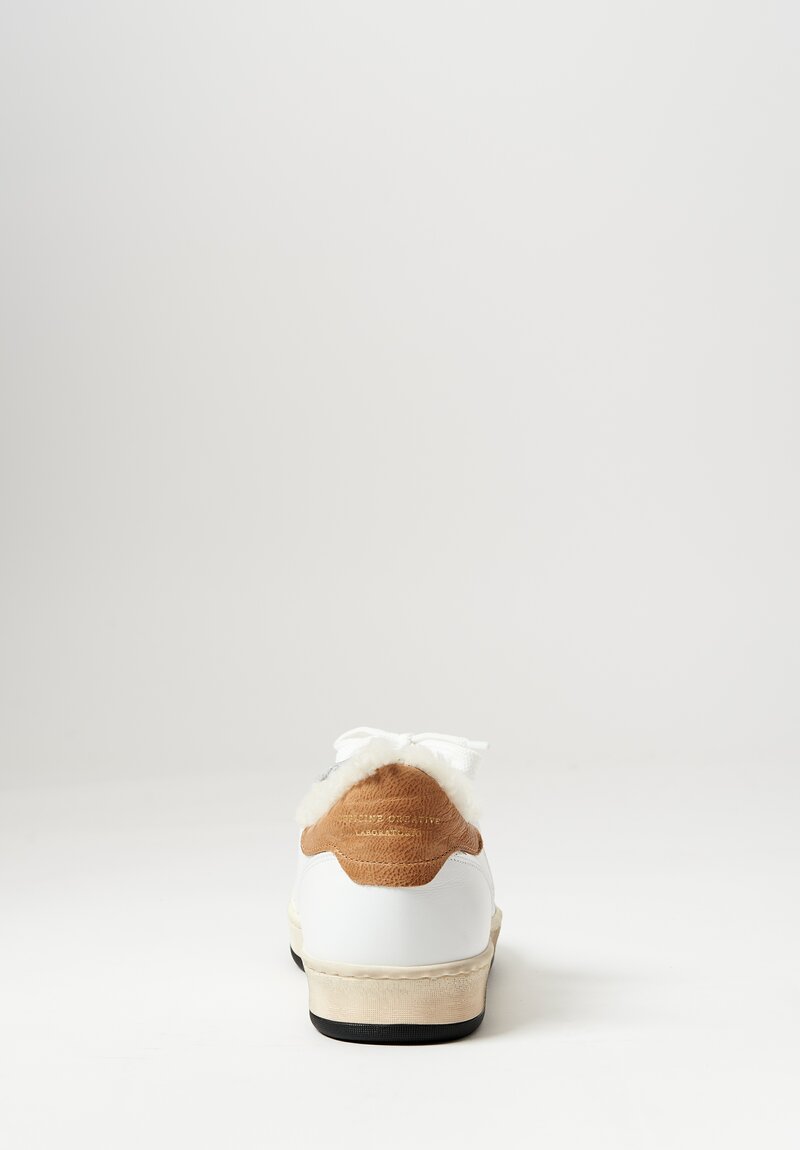Officine Creative Leather Magic Low Top Sneakers in Dirty Tofu White