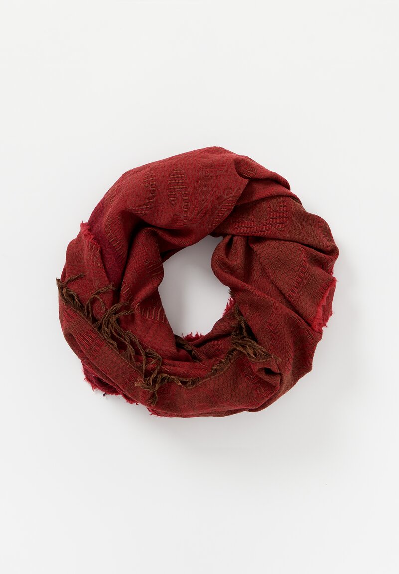 The House of Lyria Cotton & Virgin Wool Whitman Scarf Red Floral	