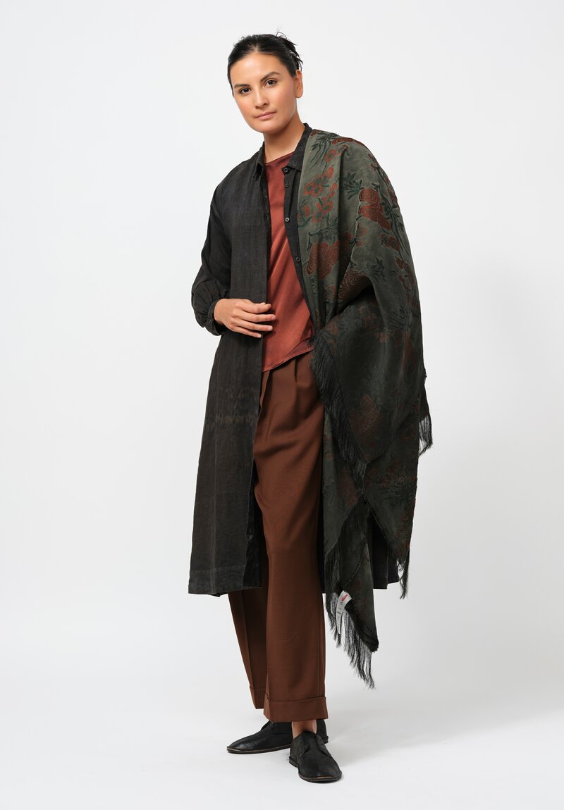 The House of Lyria Floral Esiodo Scarf in Charcoal Grey	