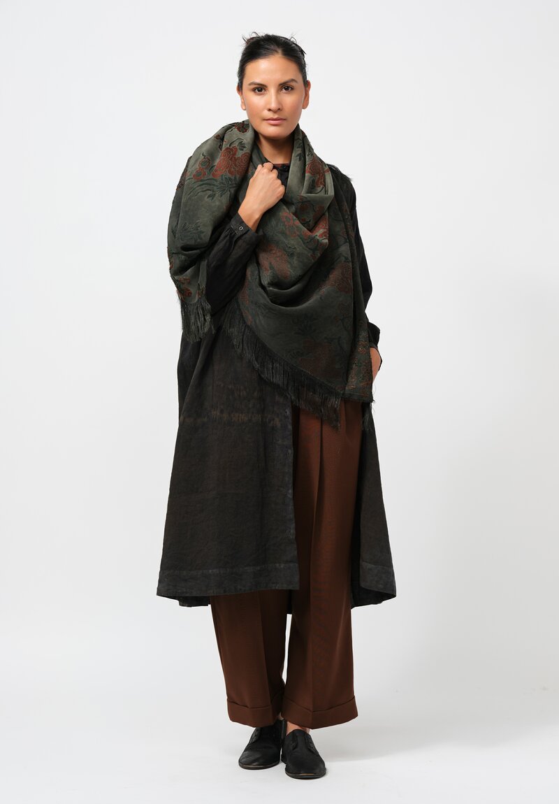 The House of Lyria Floral Esiodo Scarf in Charcoal Grey	