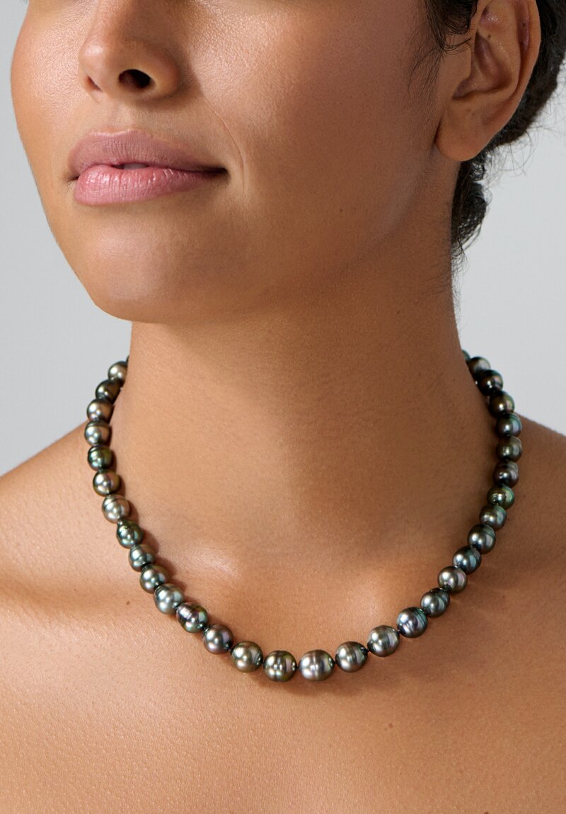 Prounis 22k, Tahitian Pearl Necklace with Fibula Clasp