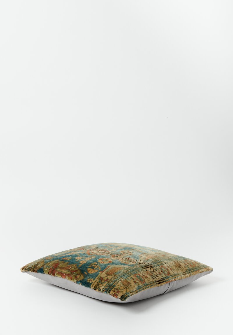 Vintage Handloomed Turkish Wool Oldkilim Flatweave Rug Pillow	