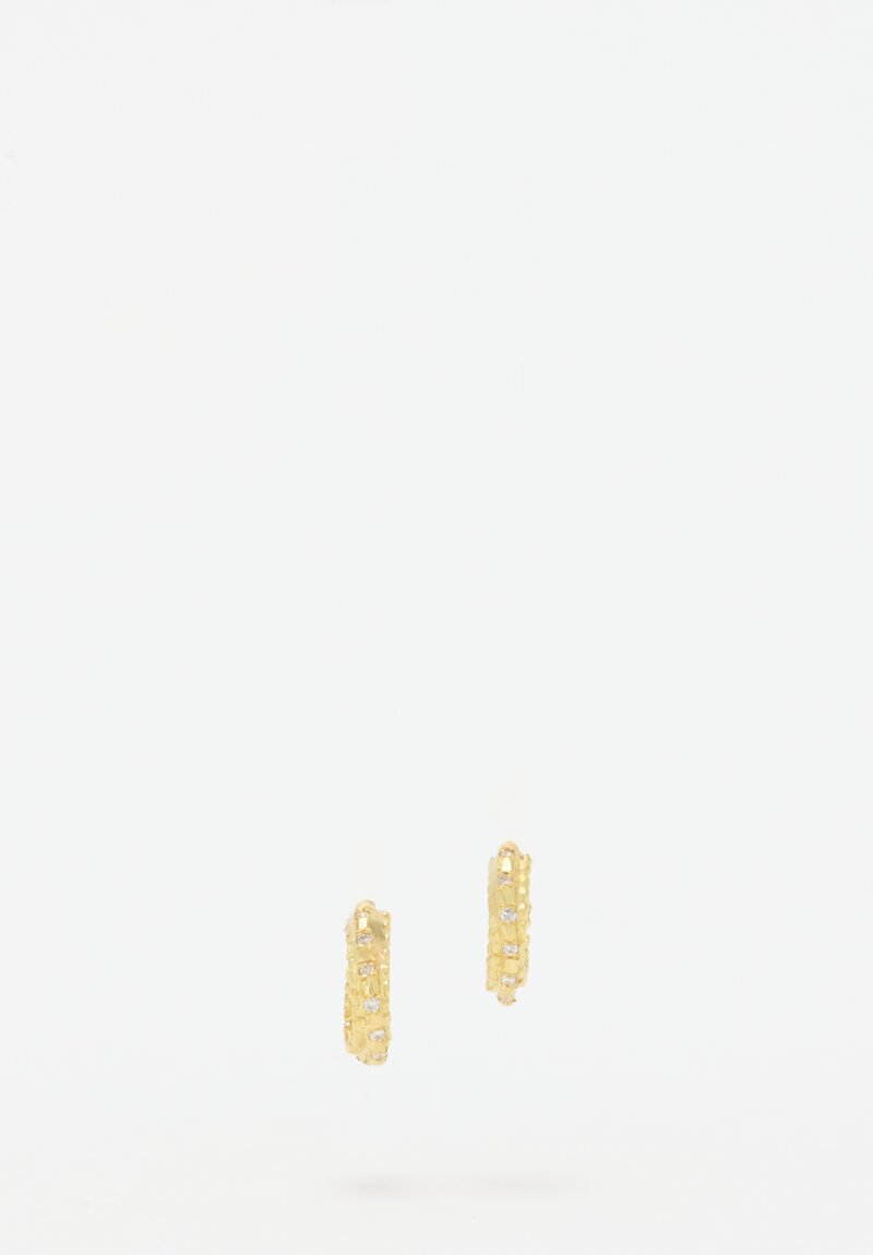 Tovi Farber 18k, Gold Dots and White Diamond Hoop Earrings	