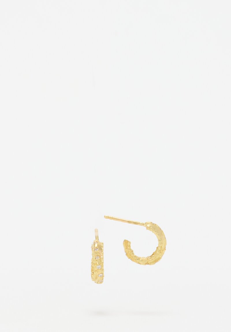 Tovi Farber 18k, Gold Dots and White Diamond Hoop Earrings	