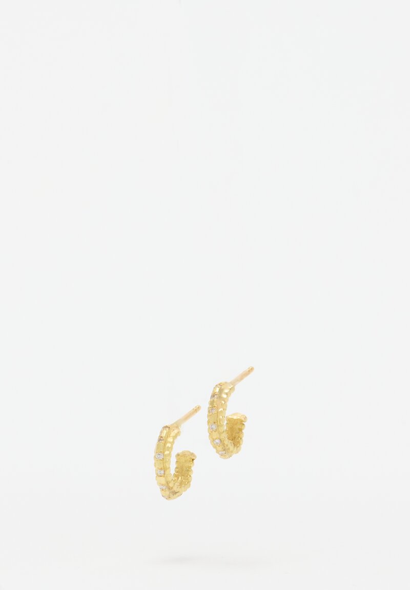 Tovi Farber 18k, Gold Dots and White Diamond Hoop Earrings	