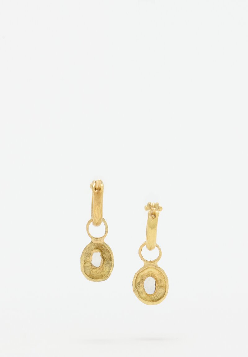 Tovi Farber 18k, Hoop Earrings with Champagne and Black Diamond Drops	