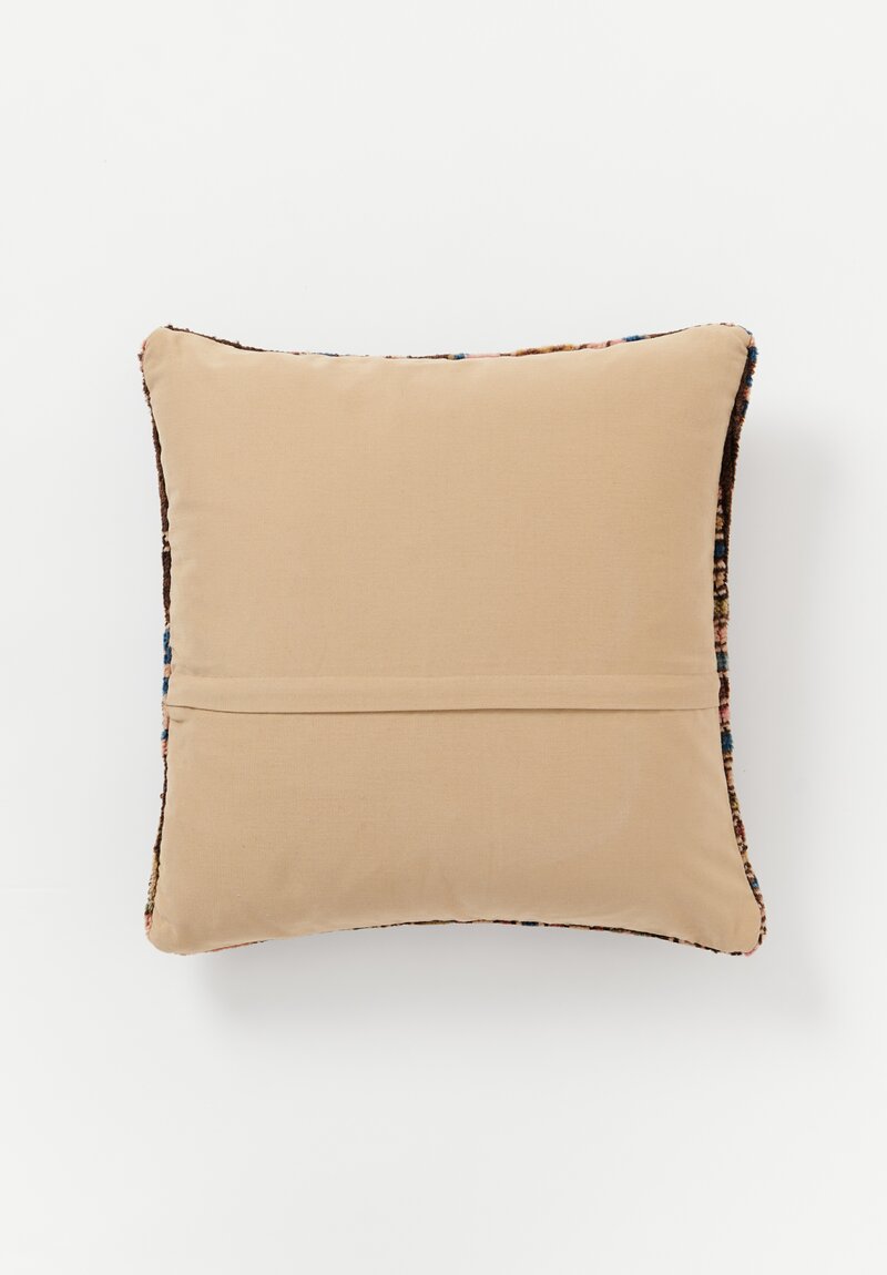 Vintage Handloomed Kurd Rug Square Pillow	