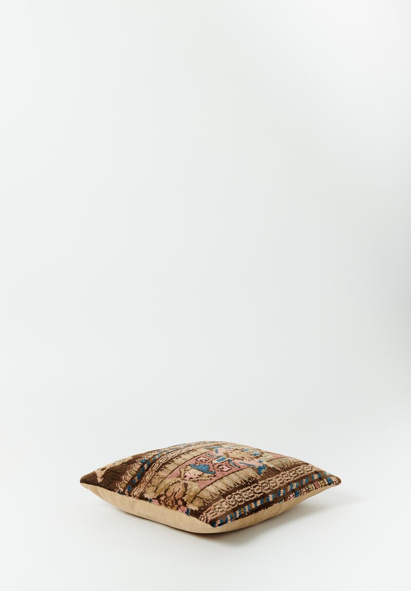 Vintage Handloomed Kurd Rug Square Pillow	