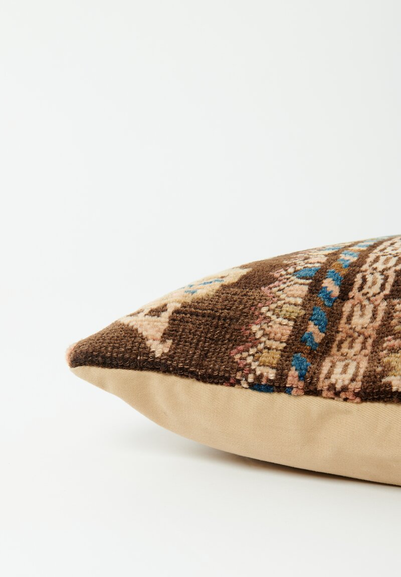 Vintage Handloomed Kurd Rug Square Pillow	