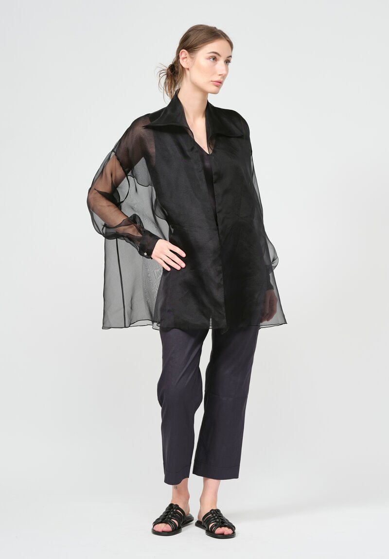 Shi Silk Organza Saxifrage Jacket in Black	