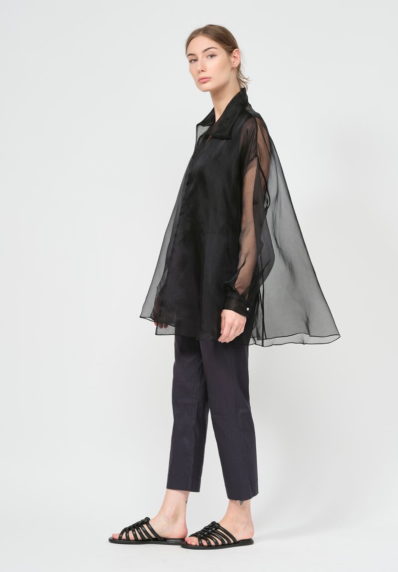 Shi Silk Organza Saxifrage Jacket in Black	