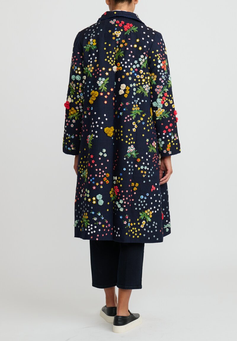 Péro Forget-Me-Knot Wool Coat in Blue	