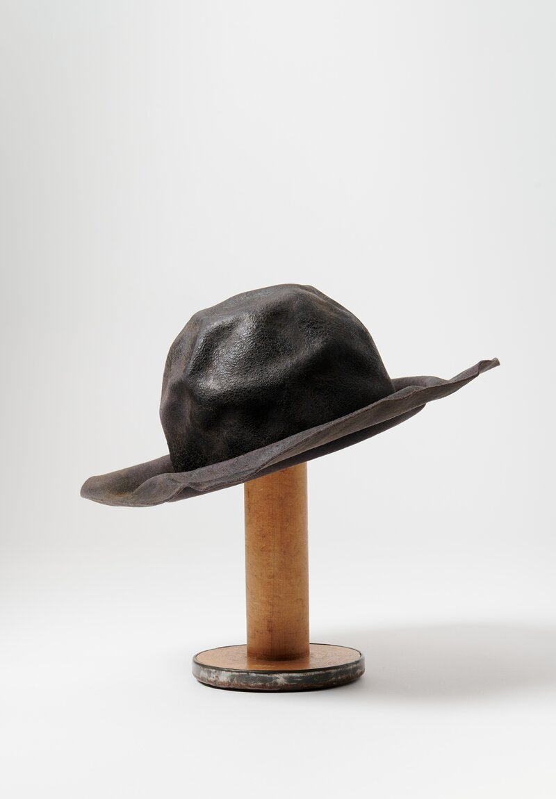 Horisaki Design and Handel Hard Burnt Rabbit Wrinkled Brim Hat	