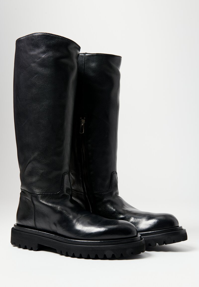 Officine Creative Leather Wisal Ignis Boots in Black	