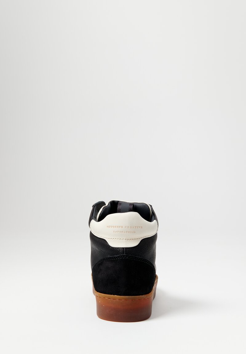 Officine Creative Kombined Oliver Sneaker in Black & White