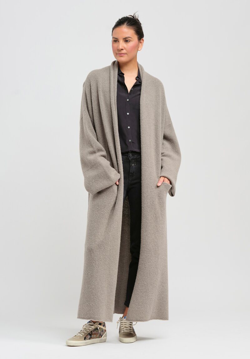 Frenckenberger Cashmere Big Cardigan Coat in Mole Grey