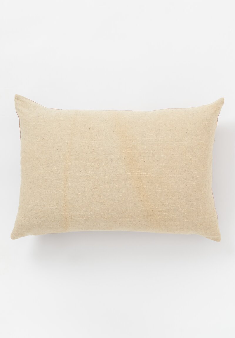 Mehmet Çetinkaya Embroidered Karabağ Lumbar Pillow in Red, Ivory, Brown