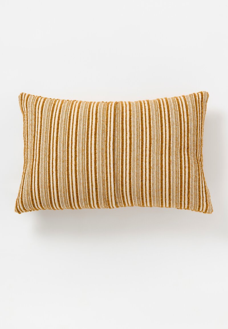 The House of Lyria Textured Stripe Sorapis Pillow in Gold & Natural	