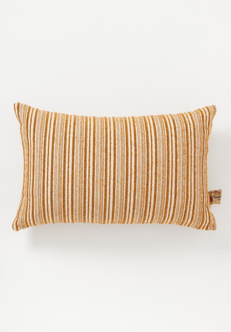 The House of Lyria Textured Stripe Sorapis Pillow in Gold & Natural	