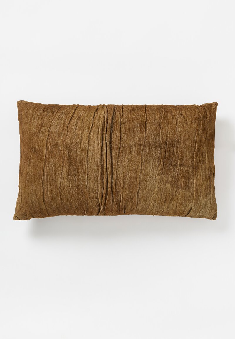 The House of Lyria Cotton and Metallic Velvet Philine Pillow in Golden Brown	