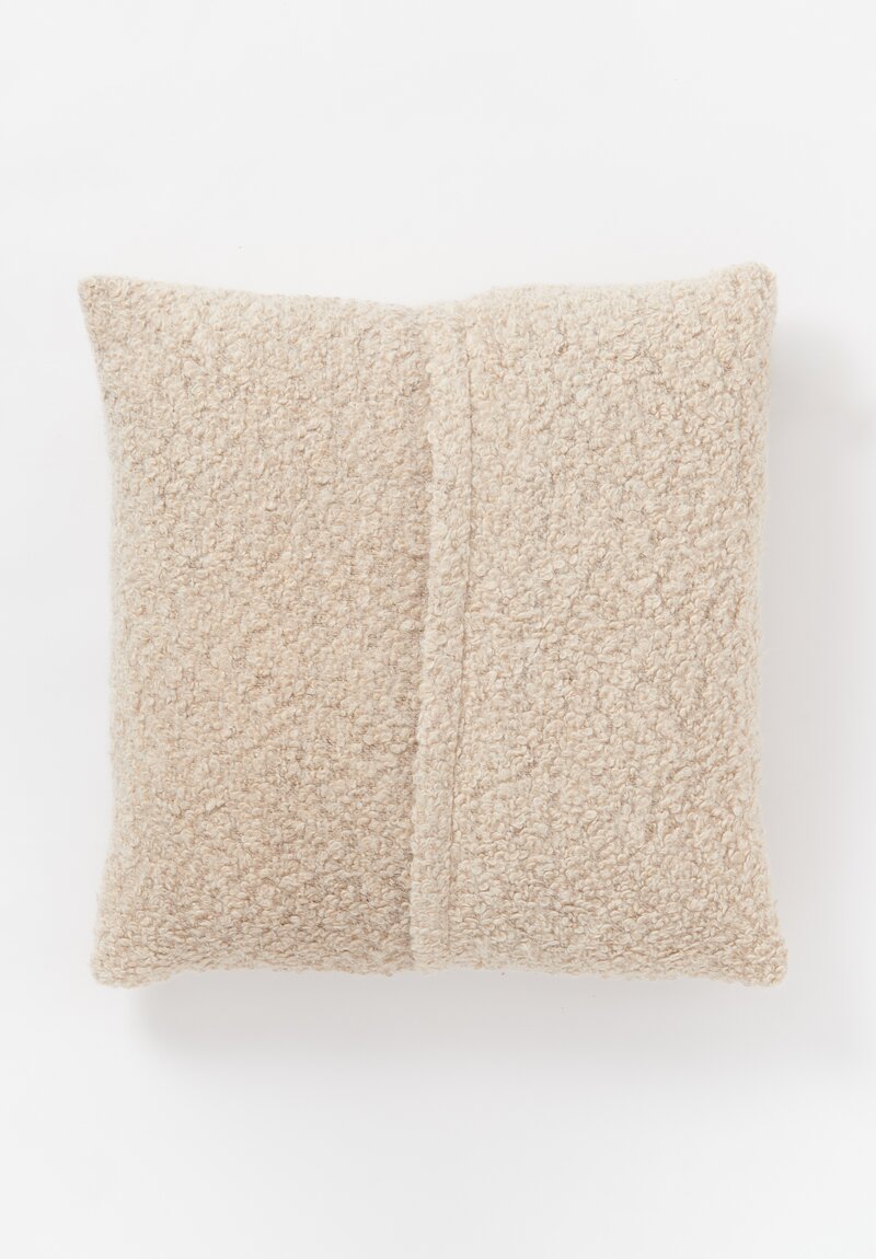 The House of Lyria Alpaca and Cotton Large Square Capriccio Pillow in Natural