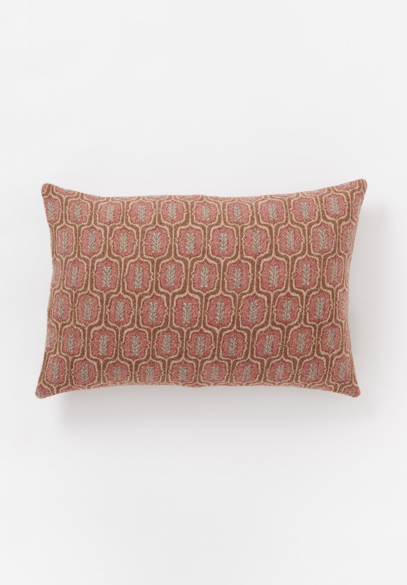 The House of Lyria Virgin Wool Visignano Pillow in Brown, Red