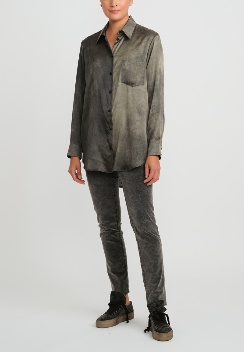 Uma Wang Silk Evaristo Tavella Shirt in Grey