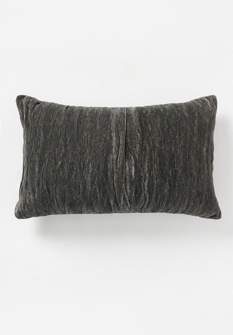 The House of Lyria Cotton and Metallic Velvet Velutina Pillow in Grey	