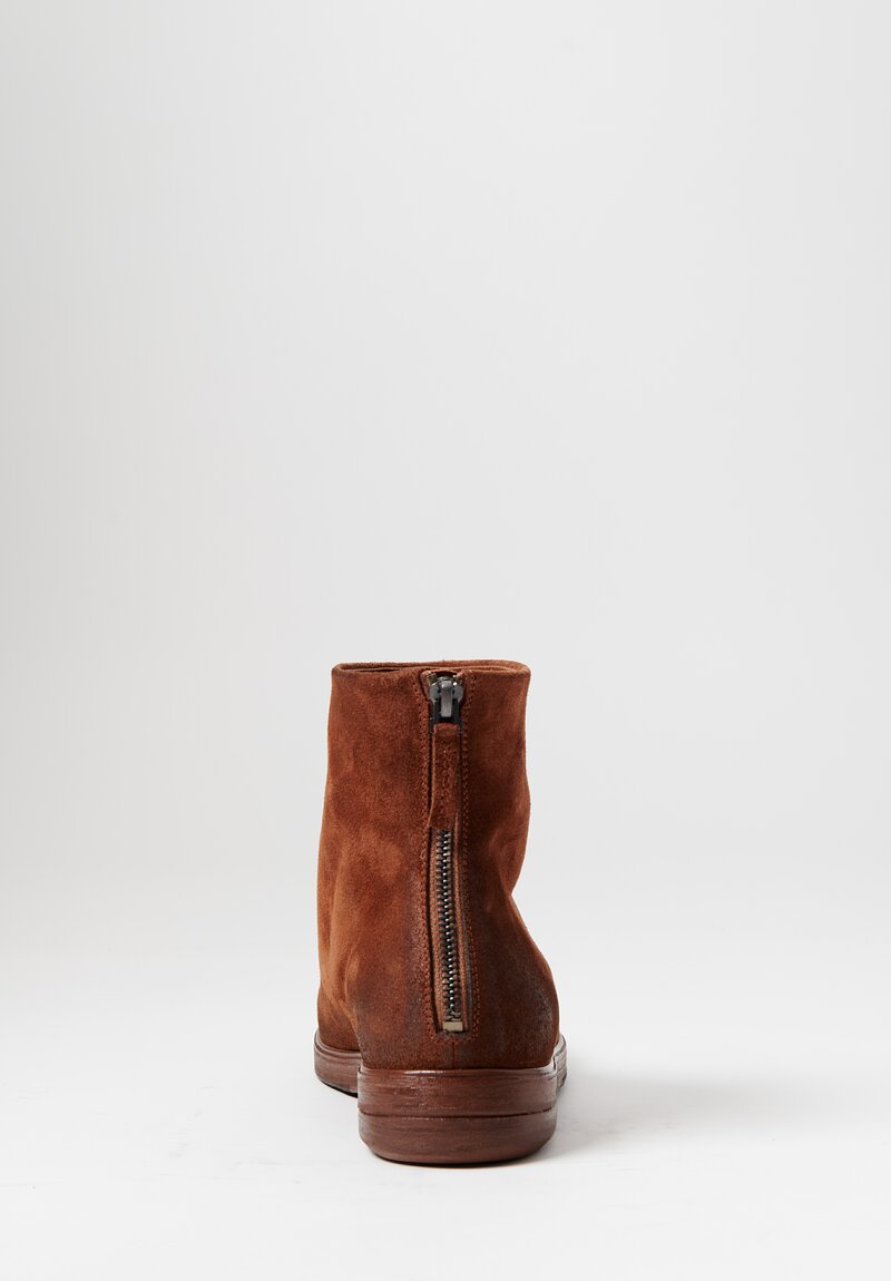 Marsell Leather Zucca Zepa Ankle Boots in Basalto Brown