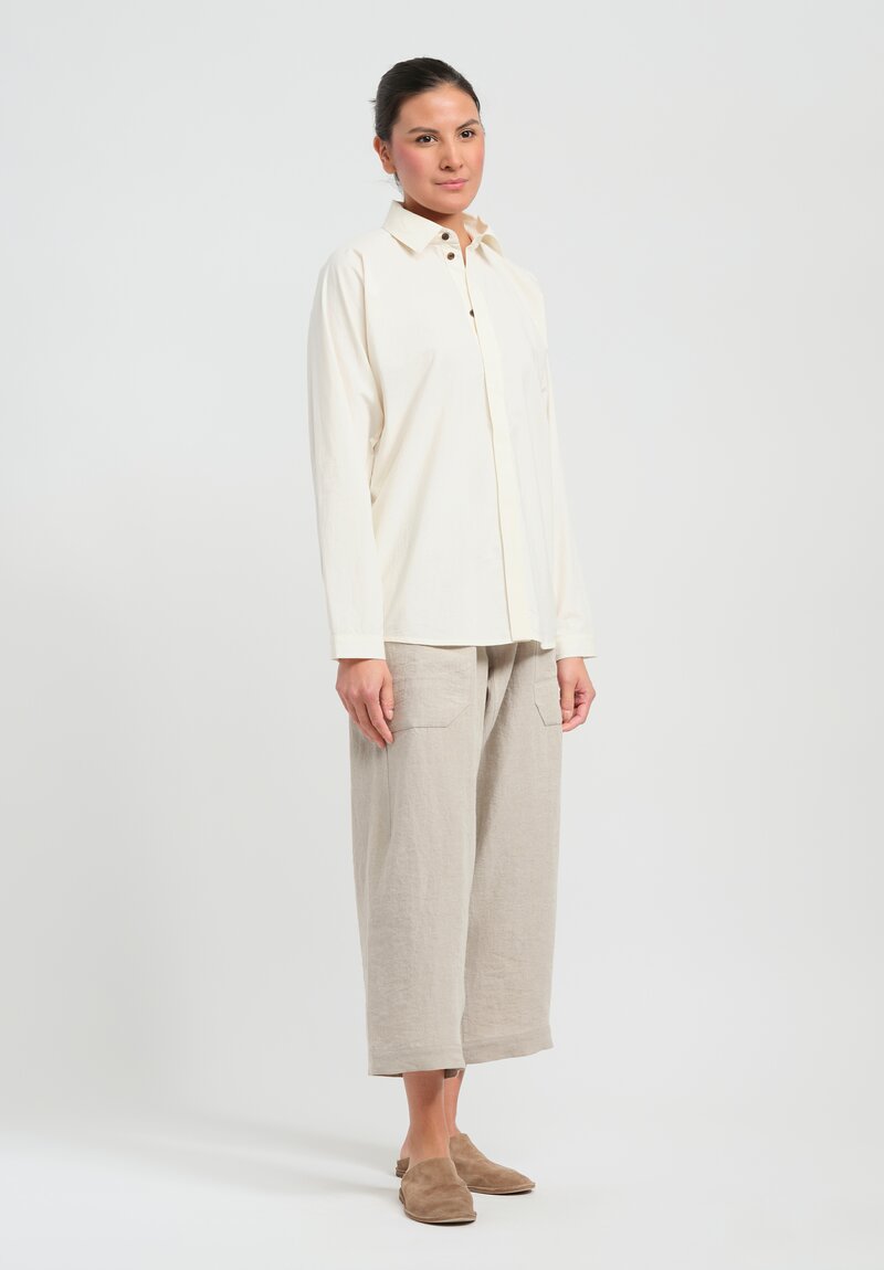 Jan-Jan Van Essche Organic Kinari Cotton & Hemp Shirt in Natural	