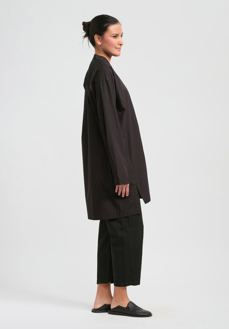 Jan-Jan Van Essche Organic Cotton & Hemp Long Shirt in Black	